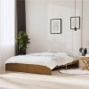 Bed Frame Honey Brown Solid Wood 180x200 Cm 6FT Super King