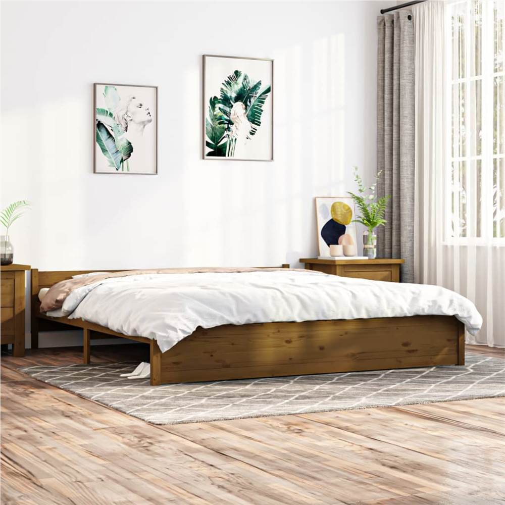 Bed Frame Honey Brown Solid Wood 180x200 cm 6FT Super King Bed Frame Honey Brown Solid Wood 180x200 Cm 6FT Super King -NEWTRAL Sales Shop Bed Frame Honey Brown Solid Wood 180x200 cm 6FT Super King 512643 0
