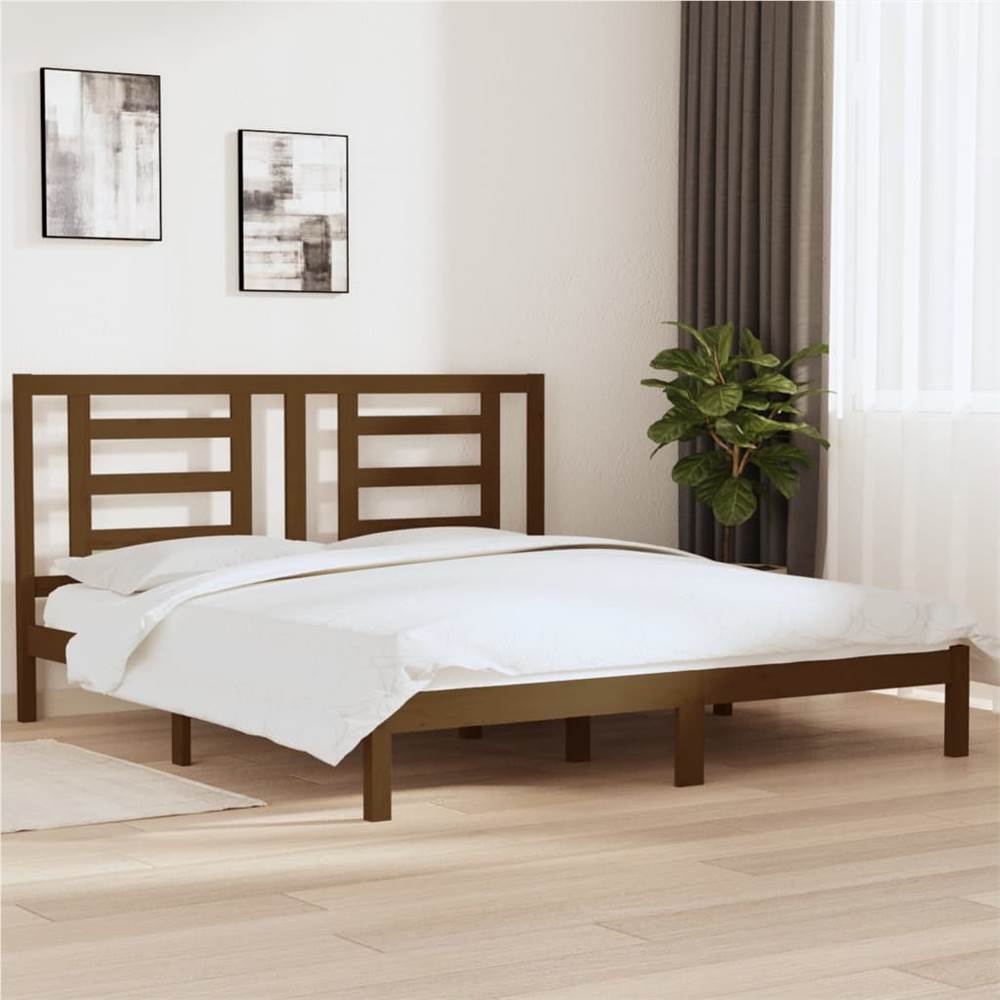 Bed Frame Honey Brown Solid Wood 180x200 cm 6FT Super King Size Bed Frame Honey Brown Solid Wood 180x200 Cm 6FT Super King Size -NEWTRAL Sales Shop Bed Frame Honey Brown Solid Wood 180x200 cm 6FT Super King Size 515274 0