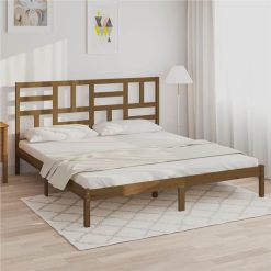 Bed Frame Honey Brown Solid Wood 200x200 Cm