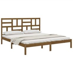 Bed Frame Honey Brown Solid Wood 200x200 Cm -NEWTRAL Sales Shop Bed Frame Honey Brown Solid Wood 200x200 cm 511247 2