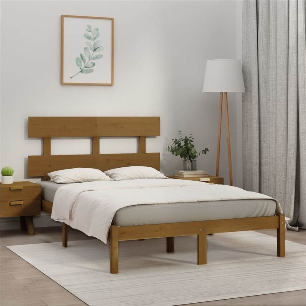 Bed Frame Honey Brown Solid Wood 200x200 cm Bed Frame Honey Brown Solid Wood 200x200 Cm -NEWTRAL Sales Shop Bed Frame Honey Brown Solid Wood 200x200 cm 515264 0