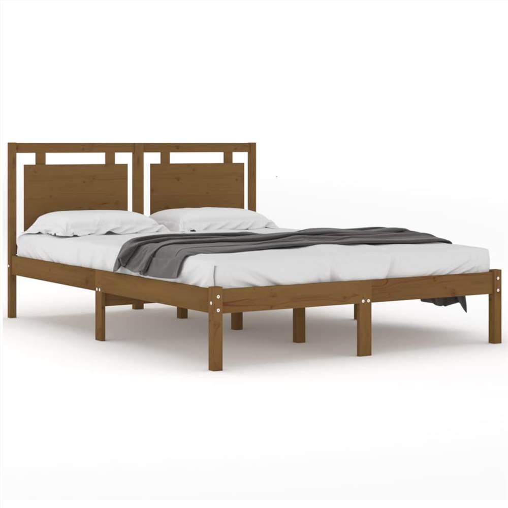 Bed Frame Honey Brown Solid Wood 200x200 cm Bed Frame Honey Brown Solid Wood 200x200 Cm -NEWTRAL Sales Shop Bed Frame Honey Brown Solid Wood 200x200 cm 515535 1