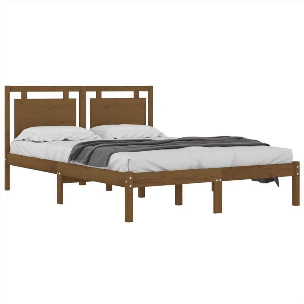 Bed Frame Honey Brown Solid Wood 200x200 cm Bed Frame Honey Brown Solid Wood 200x200 Cm -NEWTRAL Sales Shop Bed Frame Honey Brown Solid Wood 200x200 cm 515535 2
