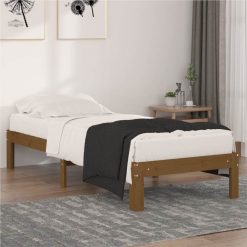Bed Frame Honey Brown Solid Wood 75x190 Cm 2FT6 Small Single