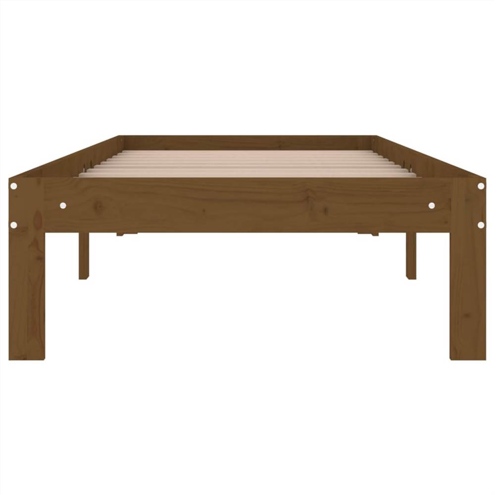 Bed Frame Honey Brown Solid Wood 75x190 cm 2FT6 Small Single Bed Frame Honey Brown Solid Wood 75x190 Cm 2FT6 Small Single -NEWTRAL Sales Shop Bed Frame Honey Brown Solid Wood 75x190 cm 2FT6 Small Single 509935 3