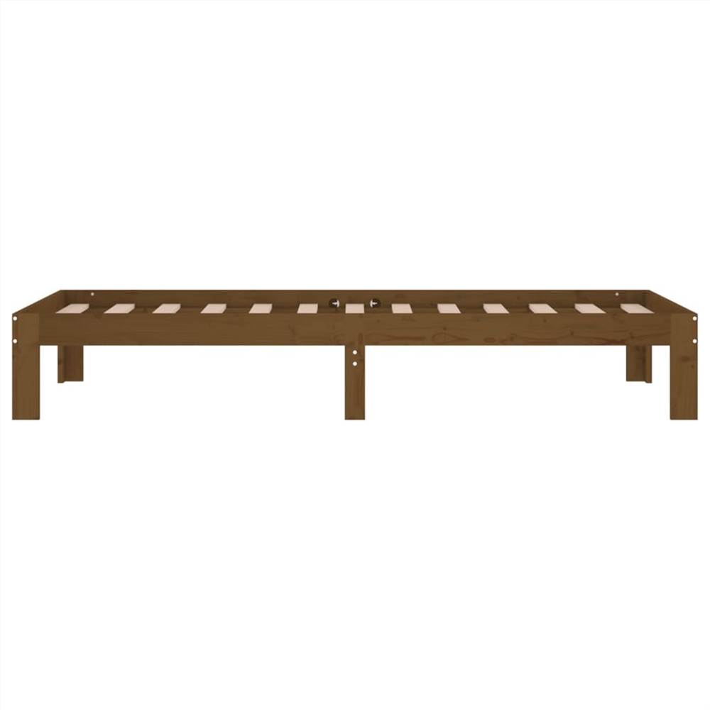 Bed Frame Honey Brown Solid Wood 75x190 cm 2FT6 Small Single Bed Frame Honey Brown Solid Wood 75x190 Cm 2FT6 Small Single -NEWTRAL Sales Shop Bed Frame Honey Brown Solid Wood 75x190 cm 2FT6 Small Single 509935 4