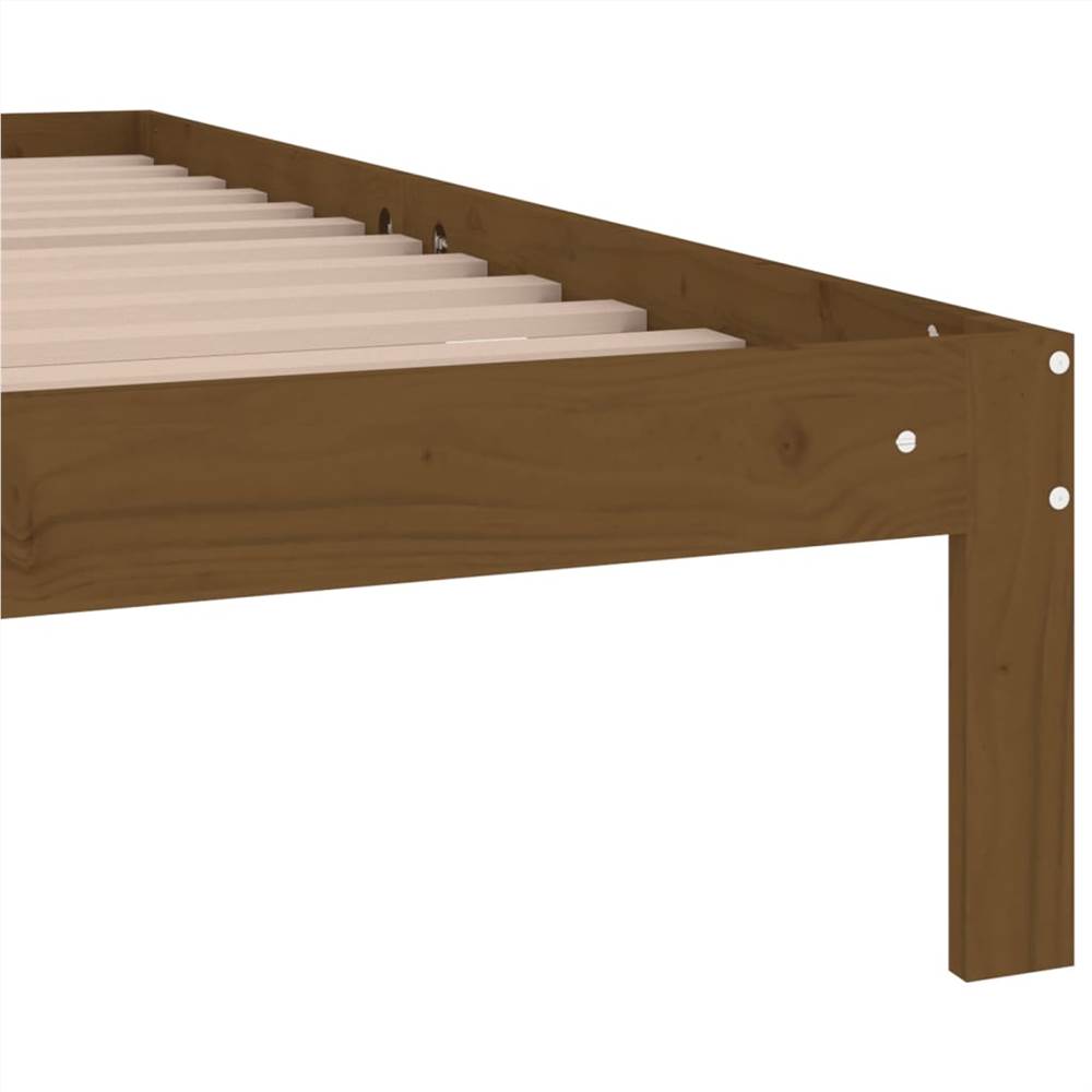 Bed Frame Honey Brown Solid Wood 75x190 cm 2FT6 Small Single Bed Frame Honey Brown Solid Wood 75x190 Cm 2FT6 Small Single -NEWTRAL Sales Shop Bed Frame Honey Brown Solid Wood 75x190 cm 2FT6 Small Single 509935 5