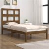 Bed Frame Honey Brown Solid Wood 75x190 Cm 2FT6 Small Single