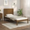 Bed Frame Honey Brown Solid Wood 75x190 Cm 2FT6 Small Single