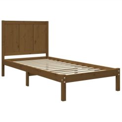 Bed Frame Honey Brown Solid Wood 75x190 Cm 2FT6 Small Single -NEWTRAL Sales Shop Bed Frame Honey Brown Solid Wood 75x190 cm 2FT6 Small Single 514122 3