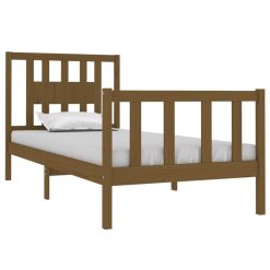 Bed Frame Honey Brown Solid Wood 75x190 Cm 2FT6 Small Single -NEWTRAL Sales Shop Bed Frame Honey Brown Solid Wood 75x190 cm 2FT6 Small Single 514668 2