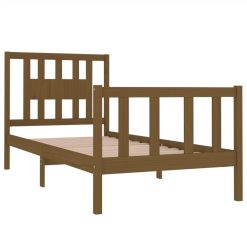 Bed Frame Honey Brown Solid Wood 75x190 Cm 2FT6 Small Single -NEWTRAL Sales Shop Bed Frame Honey Brown Solid Wood 75x190 cm 2FT6 Small Single 514668 3