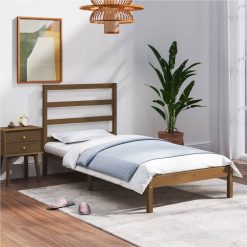 Bed Frame Honey Brown Solid Wood 75x190 Cm Small Single