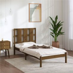 Bed Frame Honey Brown Solid Wood 90x190 Cm 3FT Single