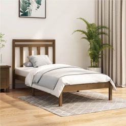 Bed Frame Honey Brown Solid Wood 90x200 Cm
