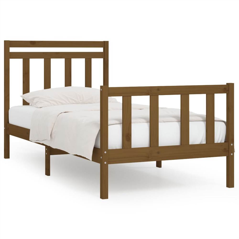 Bed Frame Honey Brown Solid Wood Pine 100x200 cm Bed Frame Honey Brown Solid Wood Pine 100x200 Cm -NEWTRAL Sales Shop Bed Frame Honey Brown Solid Wood Pine 100x200 cm 512369 1