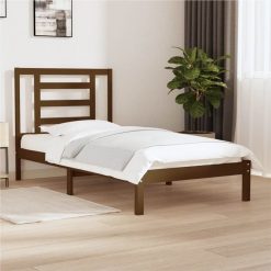 Bed Frame Honey Brown Solid Wood Pine 100x200 Cm