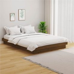Bed Frame Honey Brown Solid Wood Pine 120x190 Cm 4FT Small Double