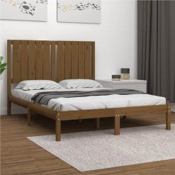 Bed Frame Honey Brown Solid Wood Pine 120x200 Cm