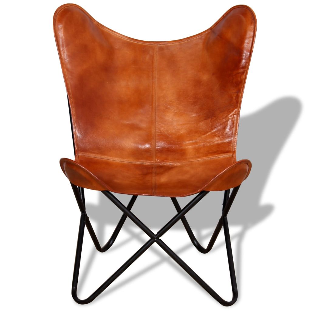 Butterfly Chair Brown Real Leather Butterfly Chair Brown Real Leather -NEWTRAL Sales Shop Butterfly Chair Brown Real Leather 427898 1