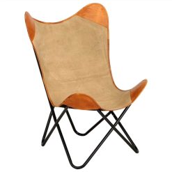 Butterfly Chair Brown Real Leather