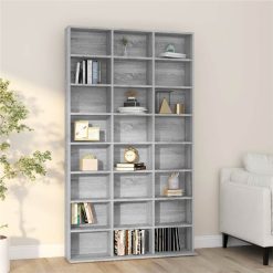 CD Cabinet Grey Sonoma 102x23x177.5 Cm Engineered Wood