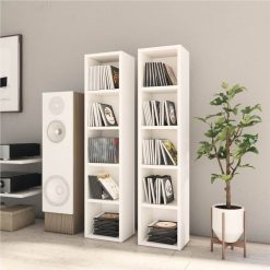 CD Cabinets 2 Pcs White 21x16x93.5 Cm Chipboard
