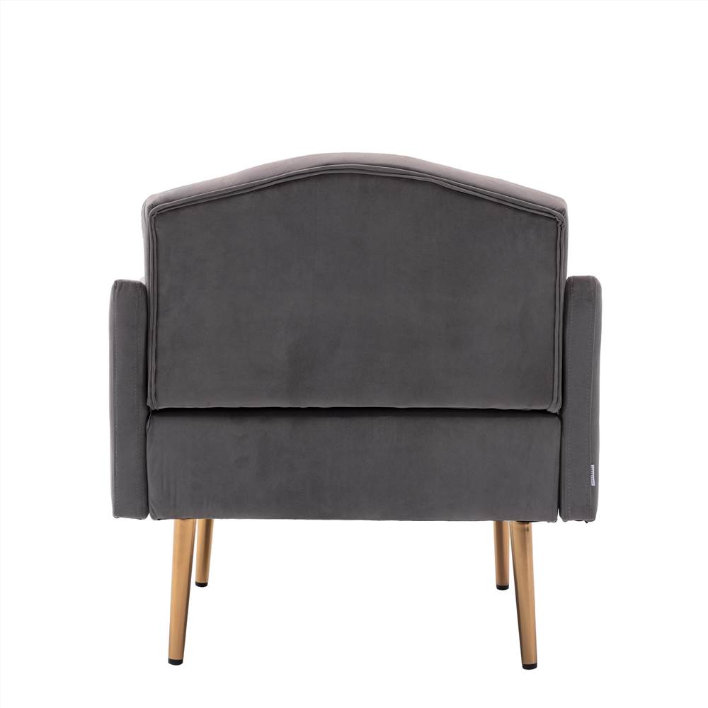 COOLMORE Velvet Sofa Chair with Plywood Frame, and Metal Feet, for Living Room, Bedroom, Office, Apartment - Gray COOLMORE Velvet Sofa Chair With Plywood Frame, And Metal Feet, For Living Room, Bedroom, Office, Apartment - Gray -NEWTRAL Sales Shop COOLMORE Accent Chair leisure single sofa with Rose Golden feet 461843 5