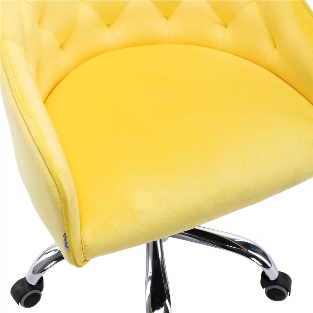 COOLMORE Modern Leisure Velvet Swivel Shell Chair Height Adjustable with Curved Backrest and Casters for Living Room, Bedroom, Dining Room, Office - Yellow COOLMORE Modern Leisure Velvet Swivel Shell Chair Height Adjustable With Curved Backrest And Casters For Living Room, Bedroom, Dining Room, Office - Yellow -NEWTRAL Sales Shop COOLMORE Swivel Shell Chair for Living Room Modern Leisure office Chair 469815 0