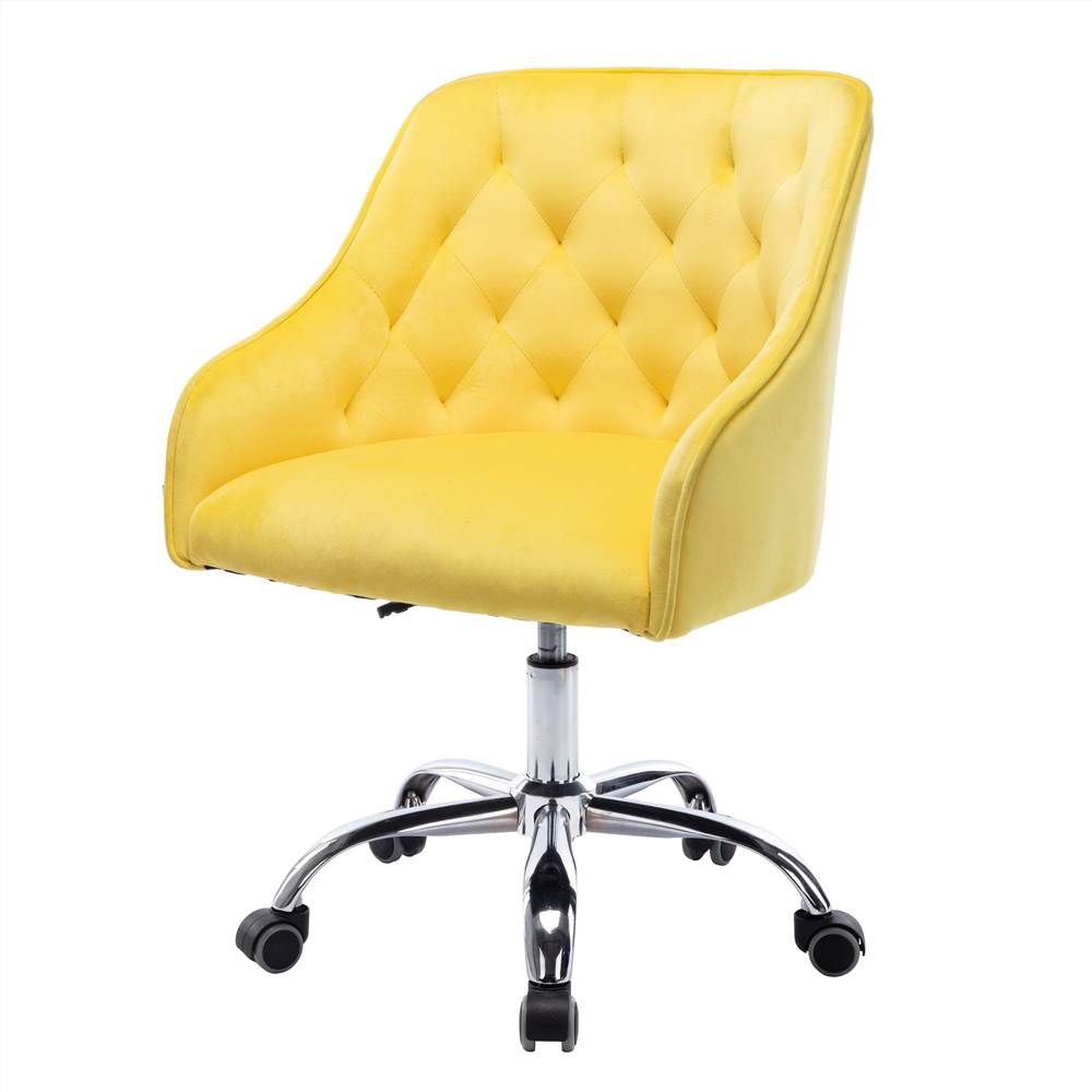 COOLMORE Modern Leisure Velvet Swivel Shell Chair Height Adjustable with Curved Backrest and Casters for Living Room, Bedroom, Dining Room, Office - Yellow COOLMORE Modern Leisure Velvet Swivel Shell Chair Height Adjustable With Curved Backrest And Casters For Living Room, Bedroom, Dining Room, Office - Yellow -NEWTRAL Sales Shop COOLMORE Swivel Shell Chair for Living Room Modern Leisure office Chair 469815 1