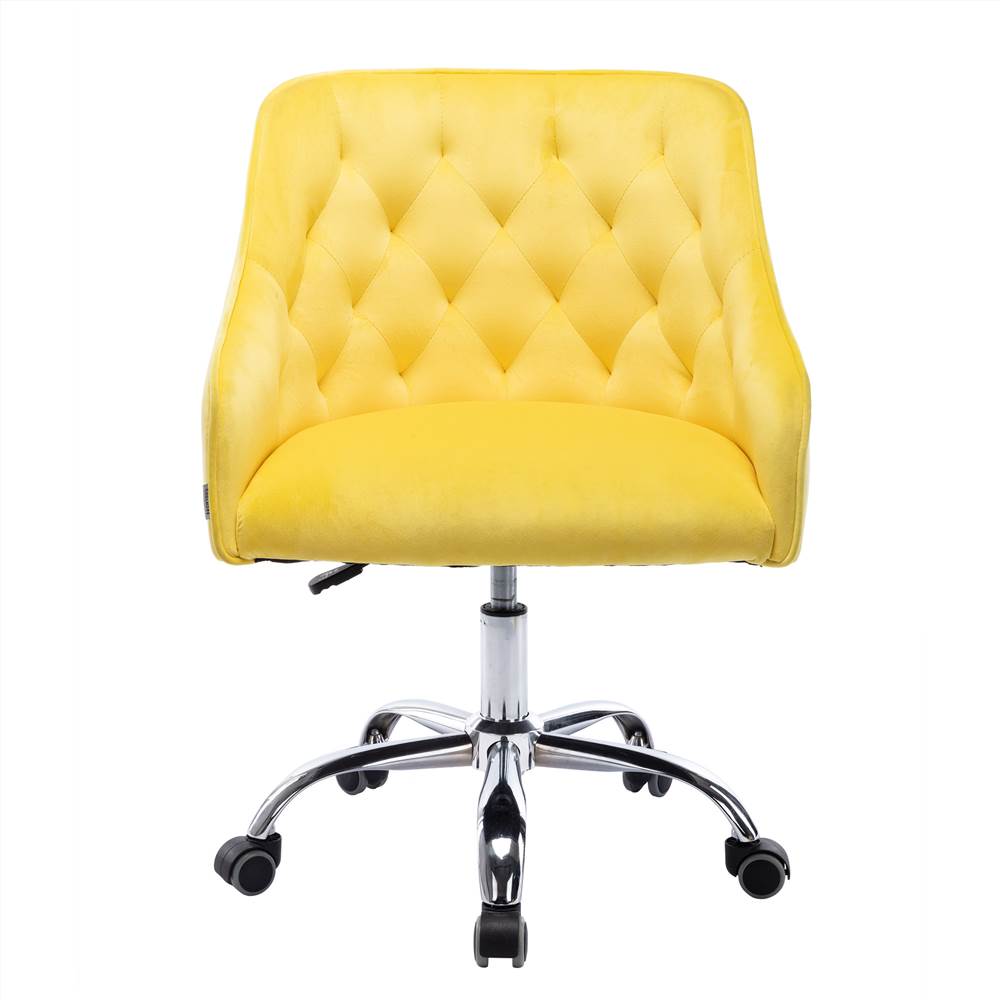 COOLMORE Modern Leisure Velvet Swivel Shell Chair Height Adjustable with Curved Backrest and Casters for Living Room, Bedroom, Dining Room, Office - Yellow COOLMORE Modern Leisure Velvet Swivel Shell Chair Height Adjustable With Curved Backrest And Casters For Living Room, Bedroom, Dining Room, Office - Yellow -NEWTRAL Sales Shop COOLMORE Swivel Shell Chair for Living Room Modern Leisure office Chair 469815 4