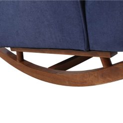 COOLMORE Linen Upholstered Rocking Chair With Rubber Wood Feet And High Backrest For Nursery, Living Room, Apartment - Navy Blue -NEWTRAL Sales Shop COOLMORE living room Comfortable rocking chair accent chair Navy fabric 458197 4