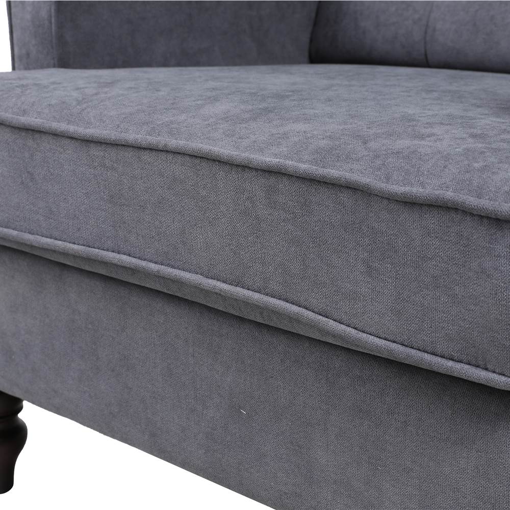 COOLMORE Linen Upholstered Rocking Chair with Rubber Wood Feet and High Backrest for Nursery, Living Room, Apartment - Dark Grey COOLMORE Linen Upholstered Rocking Chair With Rubber Wood Feet And High Backrest For Nursery, Living Room, Apartment - Dark Grey -NEWTRAL Sales Shop COOLMORE living room Comfortable rocking chair accent chair with Dark Grey fabric 458196 5