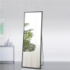 59" Rectangle Full-length Mirror With Aluminum Alloy Frame, For Bathroom, Bedroom, Entrance, Powder Room - Black