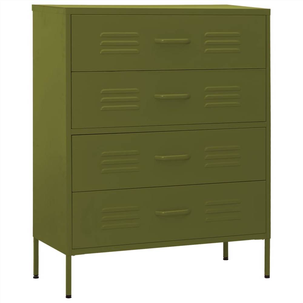 Chest of Drawers Olive Green 80x35x101.5 cm Steel Chest Of Drawers Olive Green 80x35x101.5 Cm Steel -NEWTRAL Sales Shop Chest of Drawers Olive Green 80x35x101 5 cm Steel 495682 1
