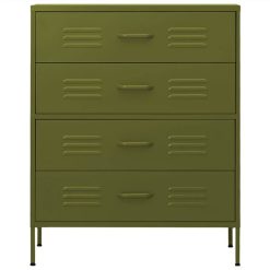 Chest Of Drawers Olive Green 80x35x101.5 Cm Steel 4 Chest Of Drawers Olive Green 80x35x101.5 Cm Steel -NEWTRAL Sales Shop Chest of Drawers Olive Green 80x35x101 5 cm Steel 495682 4