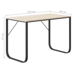 Computer Desk Black And Oak 110x60x73 Cm Chipboard -NEWTRAL Sales Shop Computer Desk Black and Oak 110x60x73 cm Chipboard 504597 5