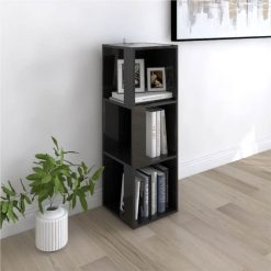 Corner Cabinet High Gloss Black 33x33x100 Cm Chipboard