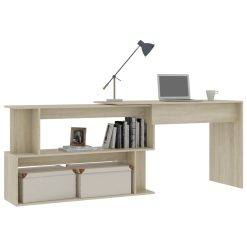 Corner Desk Sonoma Oak 200x50x76 Cm Chipboard -NEWTRAL Sales Shop Corner Desk Sonoma Oak 200x50x76 cm Chipboard 428191 2