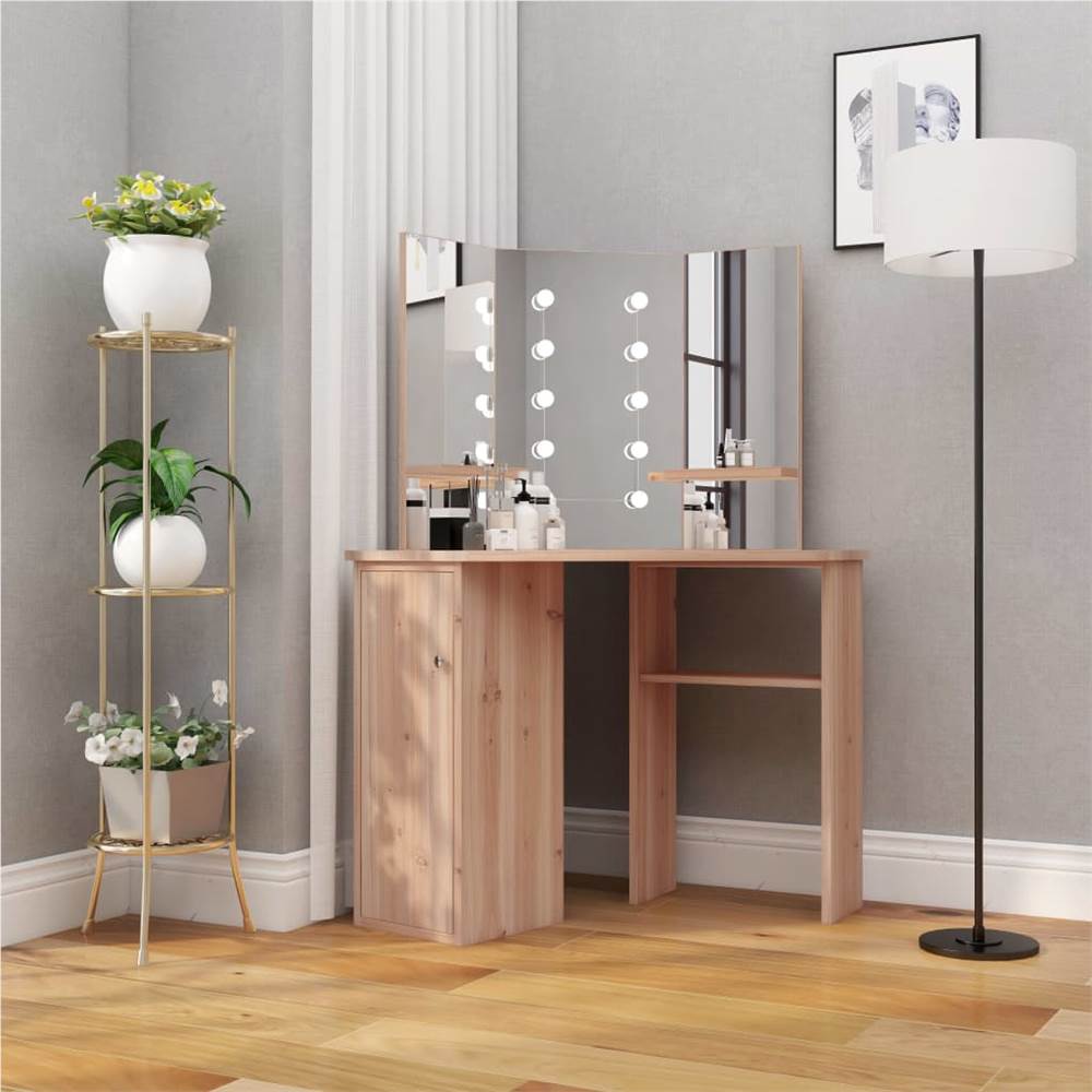 Corner Dressing Table with LED Oak 111x54x141.5 cm Corner Dressing Table With LED Oak 111x54x141.5 Cm -NEWTRAL Sales Shop Corner Dressing Table with LED Oak 111x54x141 5 cm 471711 0
