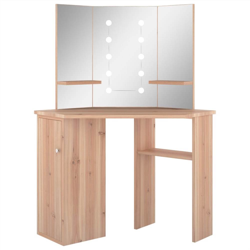 Corner Dressing Table with LED Oak 111x54x141.5 cm Corner Dressing Table With LED Oak 111x54x141.5 Cm -NEWTRAL Sales Shop Corner Dressing Table with LED Oak 111x54x141 5 cm 471711 1