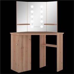 Corner Dressing Table With LED Oak 111x54x141.5 Cm 2 Corner Dressing Table With LED Oak 111x54x141.5 Cm -NEWTRAL Sales Shop Corner Dressing Table with LED Oak 111x54x141 5 cm 471711 2
