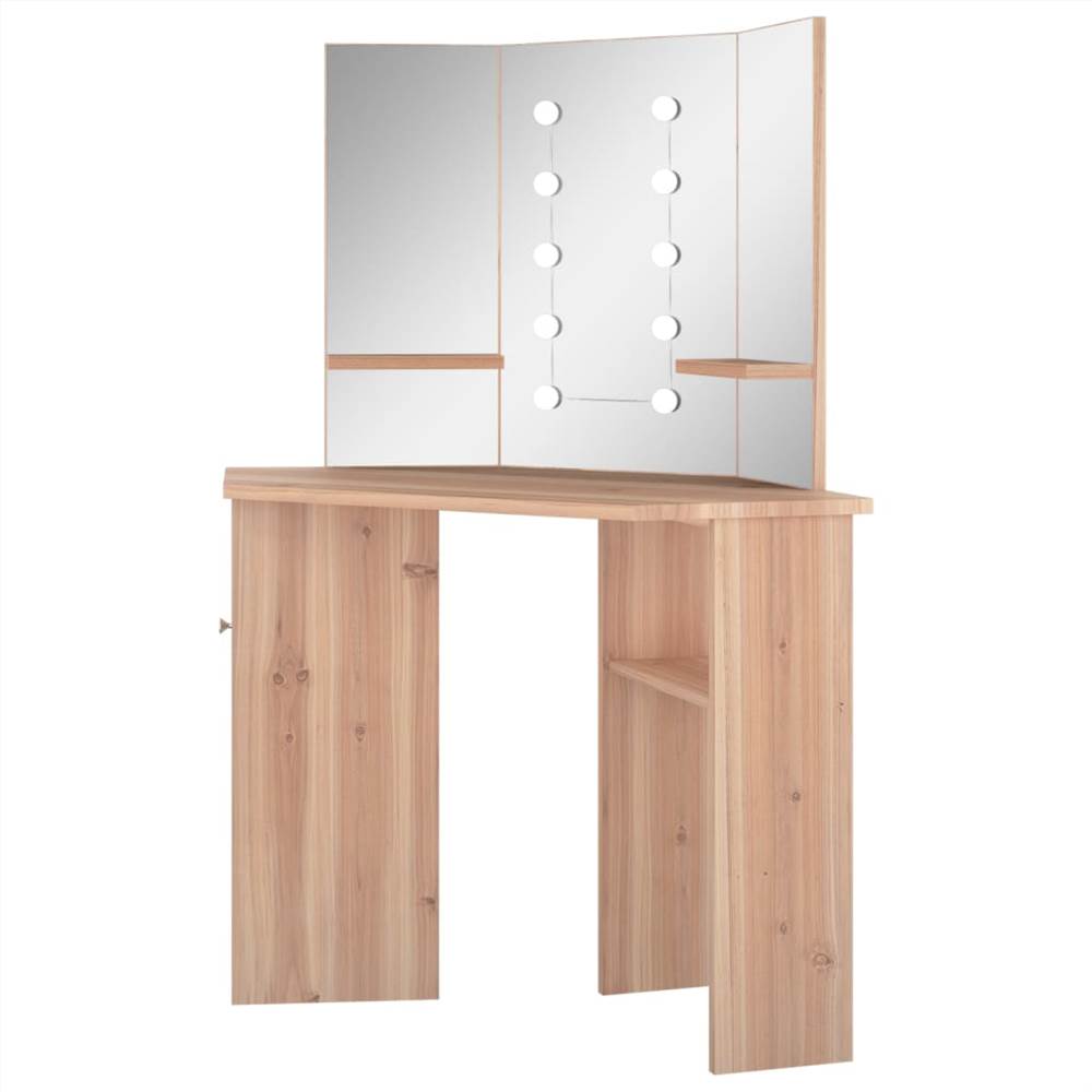 Corner Dressing Table with LED Oak 111x54x141.5 cm Corner Dressing Table With LED Oak 111x54x141.5 Cm -NEWTRAL Sales Shop Corner Dressing Table with LED Oak 111x54x141 5 cm 471711 4