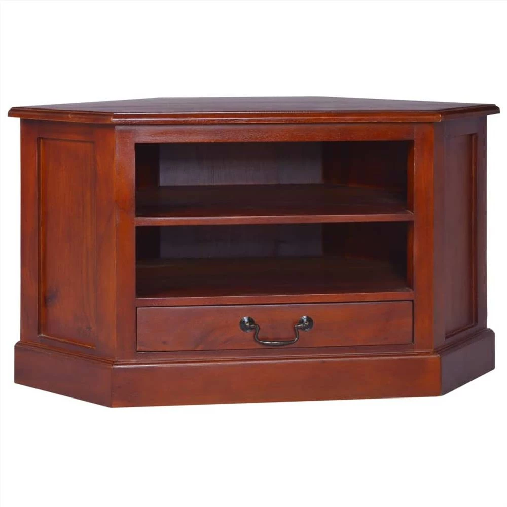 Corner TV Cabinet Classical Brown Solid Mahogany Wood 1 Corner TV Cabinet Classical Brown Solid Mahogany Wood
