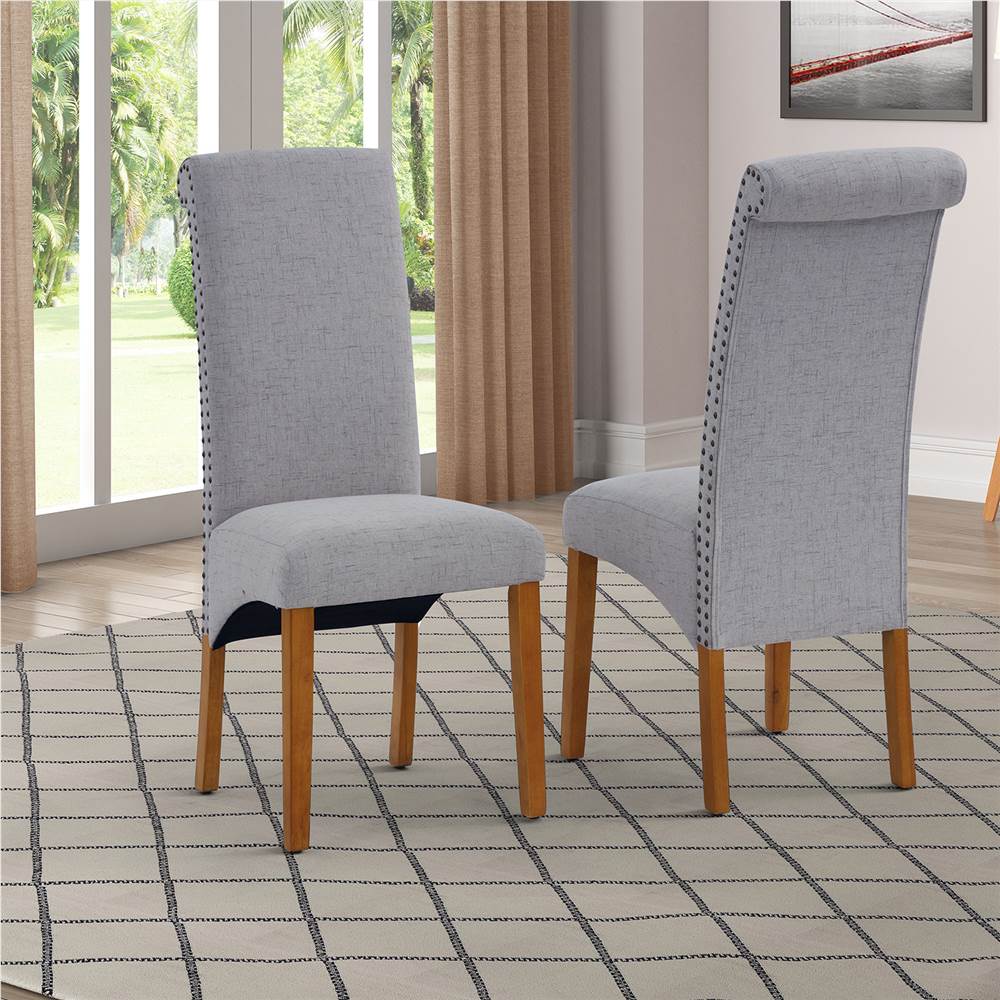 Linen Upholstered Dining Chair Set of 2, with Backrest and Rubber Wood Feet, for Kitchen, Living Room, Bedroom, Office, Cafe - Light Grey Linen Upholstered Dining Chair Set Of 2, With Backrest And Rubber Wood Feet, For Kitchen, Living Room, Bedroom, Office, Cafe - Light Grey -NEWTRAL Sales Shop DINNING CHAIR 458088 0