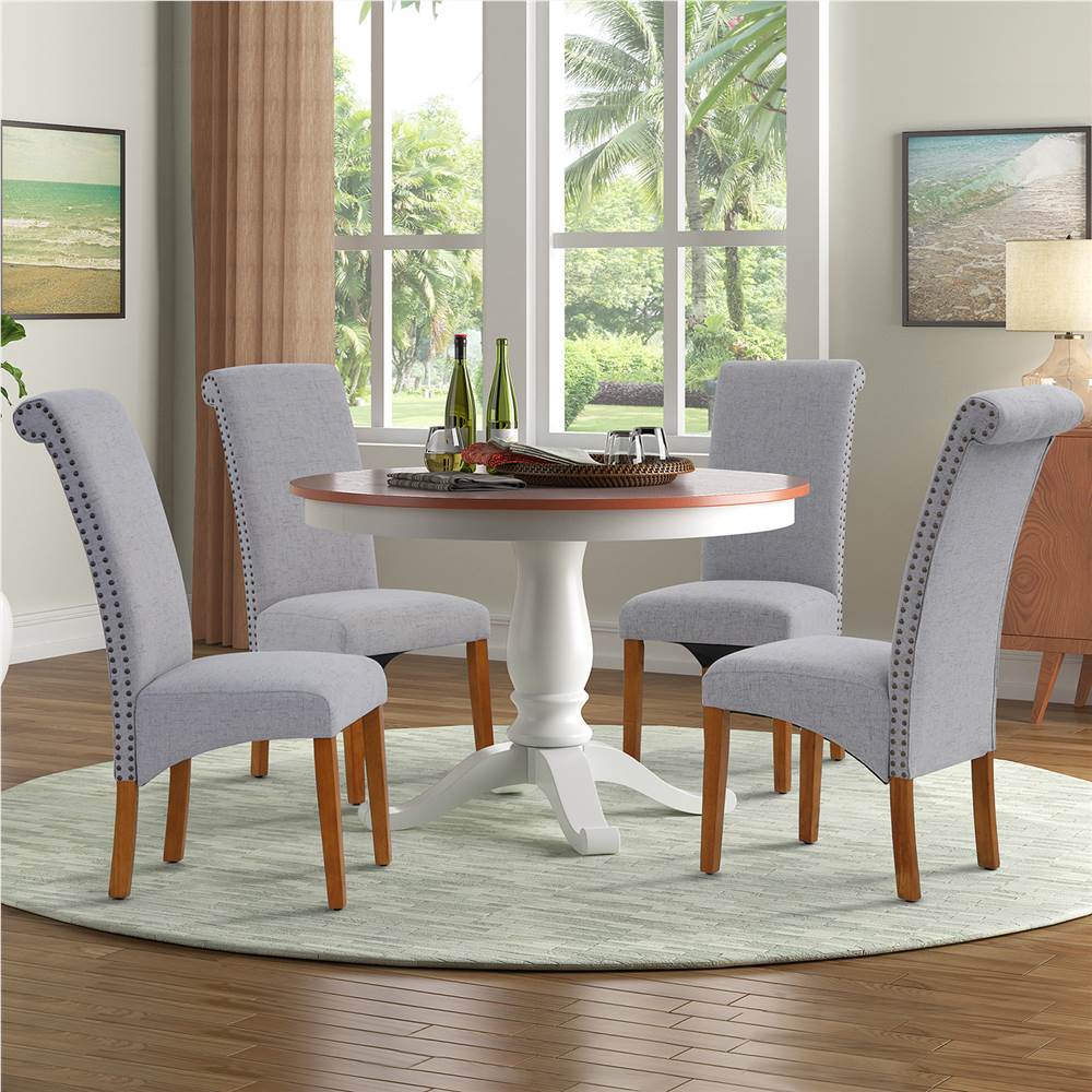 Linen Upholstered Dining Chair Set of 2, with Backrest and Rubber Wood Feet, for Kitchen, Living Room, Bedroom, Office, Cafe - Light Grey Linen Upholstered Dining Chair Set Of 2, With Backrest And Rubber Wood Feet, For Kitchen, Living Room, Bedroom, Office, Cafe - Light Grey -NEWTRAL Sales Shop DINNING CHAIR 458088 1
