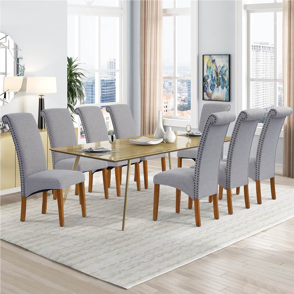 Linen Upholstered Dining Chair Set of 2, with Backrest and Rubber Wood Feet, for Kitchen, Living Room, Bedroom, Office, Cafe - Light Grey Linen Upholstered Dining Chair Set Of 2, With Backrest And Rubber Wood Feet, For Kitchen, Living Room, Bedroom, Office, Cafe - Light Grey -NEWTRAL Sales Shop DINNING CHAIR 458088 2