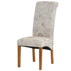 Linen Upholstered Dining Chair Set Of 2, With Backrest And Rubber Wood Feet, For Kitchen, Living Room, Bedroom, Office, Cafe - Word -NEWTRAL Sales Shop DINNING CHAIR 458089 5