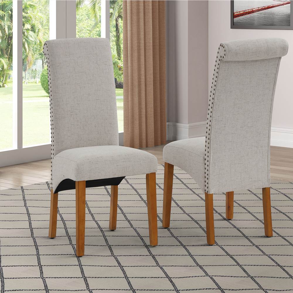 Linen Upholstered Dining Chair Set of 2, with Backrest and Rubber Wood Feet, for Kitchen, Living Room, Bedroom, Office, Cafe - Beige Linen Upholstered Dining Chair Set Of 2, With Backrest And Rubber Wood Feet, For Kitchen, Living Room, Bedroom, Office, Cafe - Beige -NEWTRAL Sales Shop DINNING CHAIR 458090 0